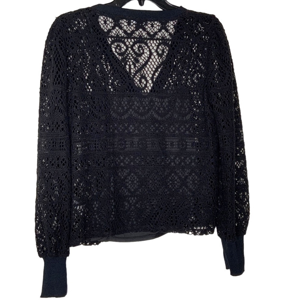 1. State black pullover mesh top-perfect for any weather. Size L